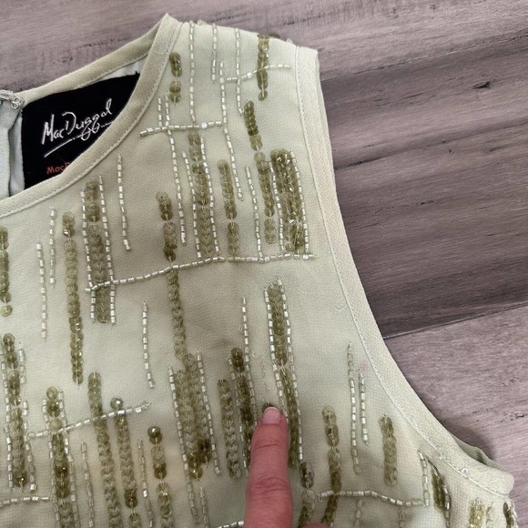 NWT Mac Duggal Beaded Sheath Midi Dress Women's Sleeveless Green Size 8 - Picture 9 of 14